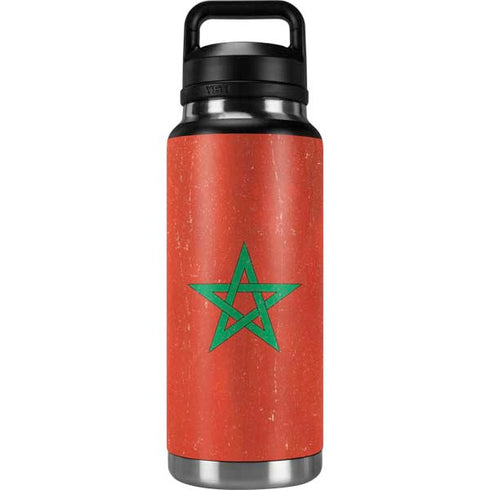 Morocco Flag Distressed YETI Rambler 36oz Bottle Skin